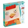 משחק מיומנות השחלה והתאמה פרצופיאדה מעץ Djeco