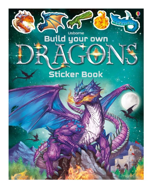 חוברת מדבקות גדולה מדביקים דרקונים Usborne