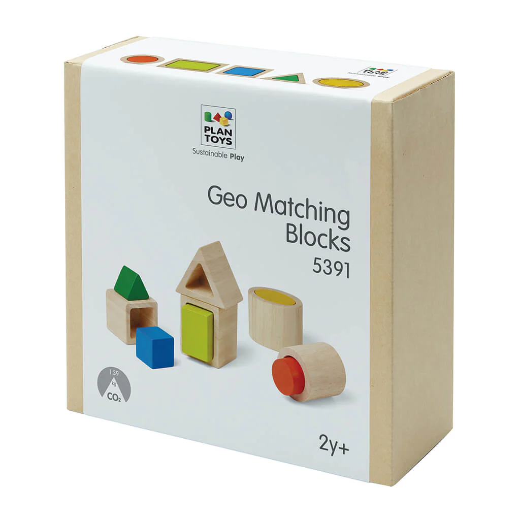 משחק התאמת צורות גיאומטריות מעץ Plan Toys