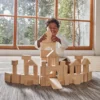 50 קוביות עץ טבעי גדולות Plan Toys
