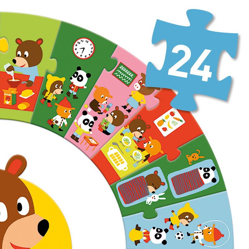 פאזל רצפה 24 סדר יום Djeco