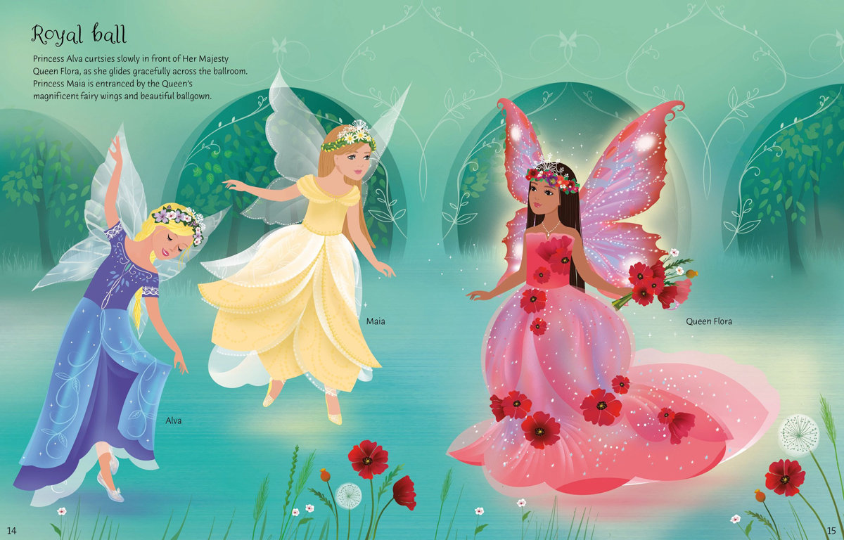 חוברת הלבשה מדבקות נסיכות פיות Usborne
