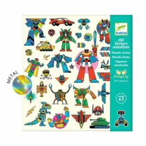 יצירה 160 מדבקות רובוטים מטאליות Djeco