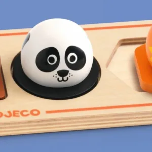 פאזל עץ חיות להתאמת צורות עם ידיות כדוריות Djeco