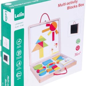 מזוודת לוח צורות מגנטים עץ Lelin