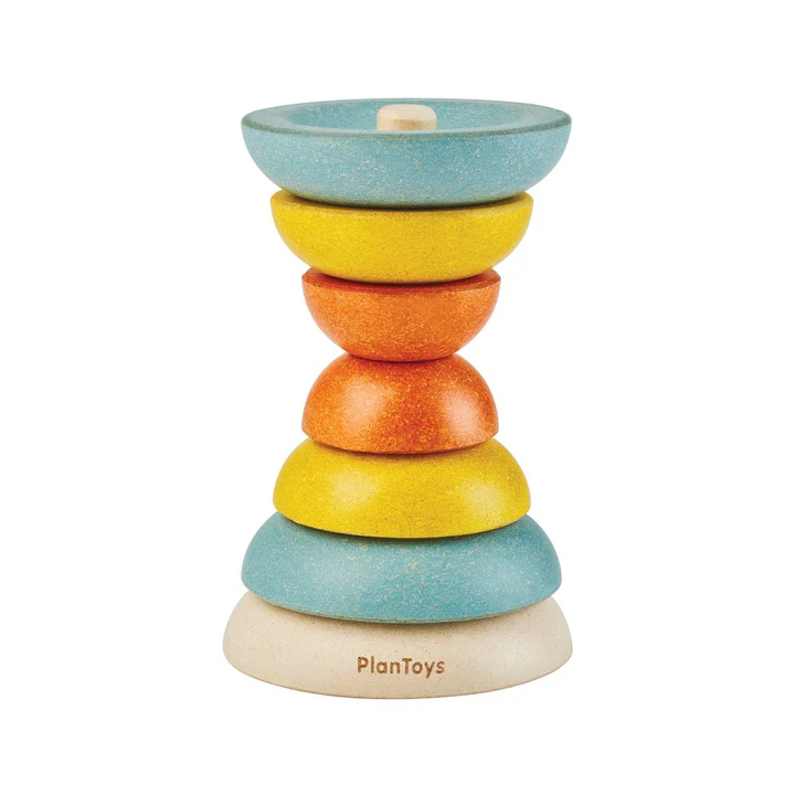 מגדל טבעות קעריות השחלה מעץ Plan Toys