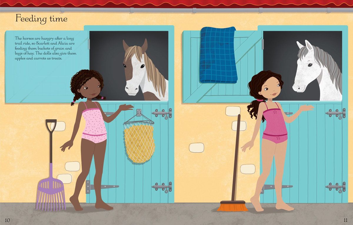 חוברת הלבשה מדבקות באורוות הסוסים Usborne