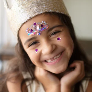 תחפושת מדבקות קריסטל צבעוניות לפנים לבבות Great Pretenders