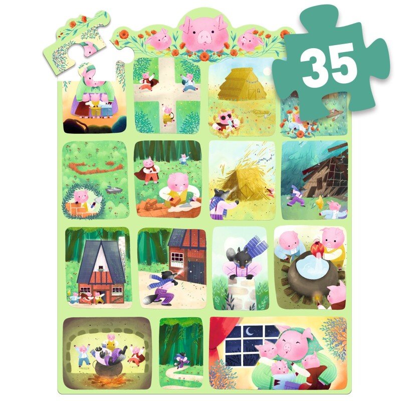 פאזל אגדות 35 שלושת החזרזירים Djeco