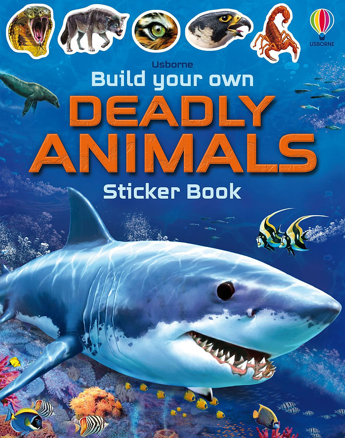 חוברת יצירה מדבקות חיות מסוכנות Usborne