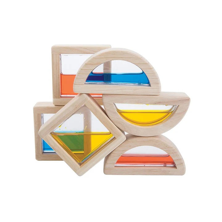 קוביות מים צבעוניות מעץ Plan Toys
