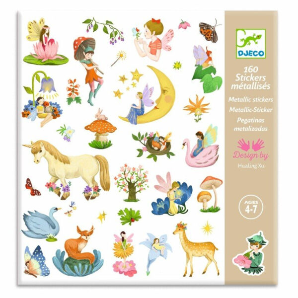 יצירה 160 מדבקות - פנטזיה מטאלית Djeco