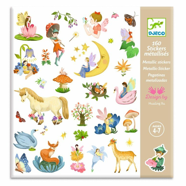 יצירה 160 מדבקות - פנטזיה מטאלית Djeco