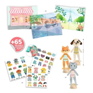 יצירה לקטנים מדבקות רב פעמיות בונז'ור פריז Djeco