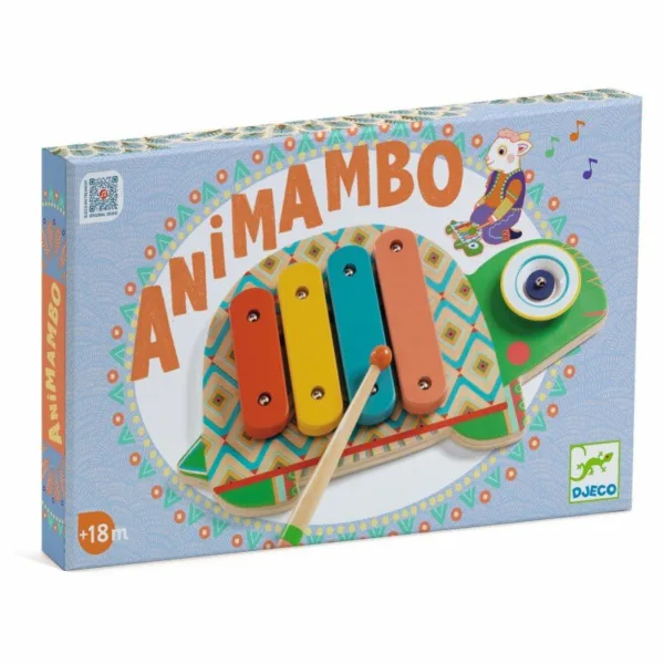 כלי נגינה קסילופון עץ ומצילה צב Djeco