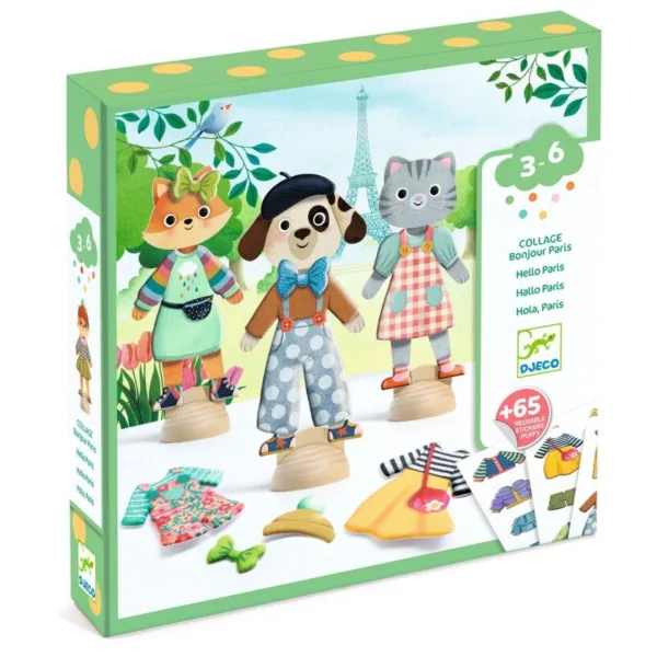 יצירה לקטנים מדבקות רב פעמיות בונז'ור פריז Djeco