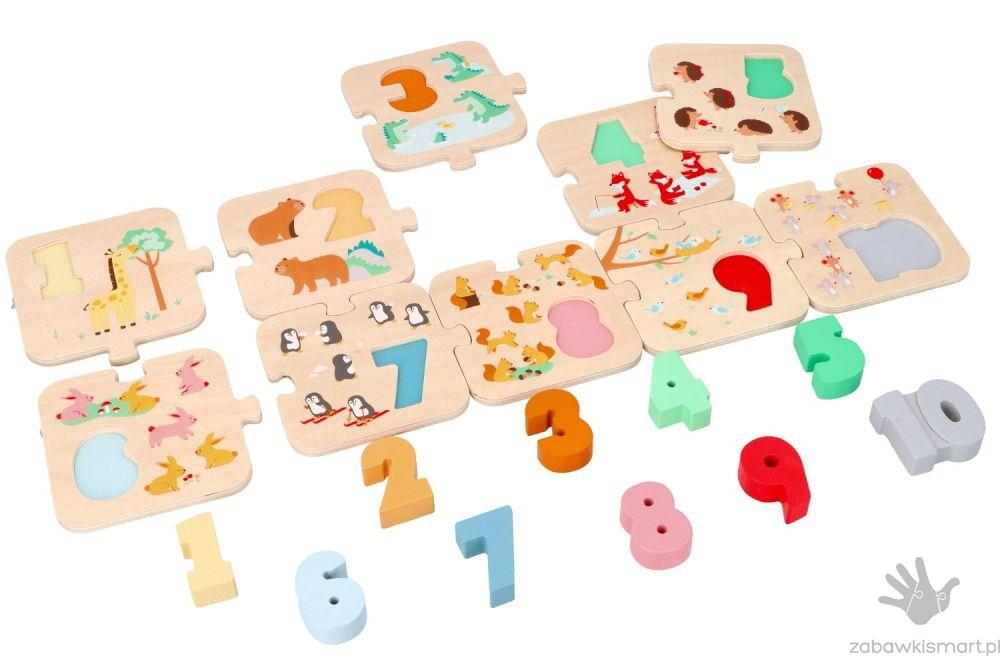 פאזל עץ לימוד מספרים ומניה 1-10 | Lelin