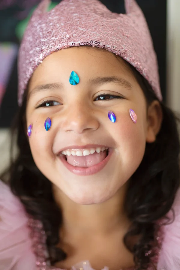 תחפושת מדבקות קריסטל צבעוניות לפנים Great Pretenders