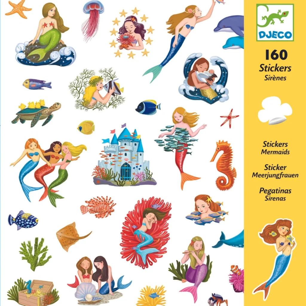 יצירה 160 מדבקות בת ים Djeco