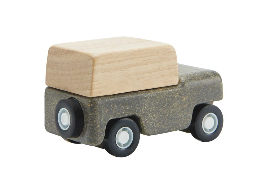 מכונית קטנה אפורה מעץ Plan Toys