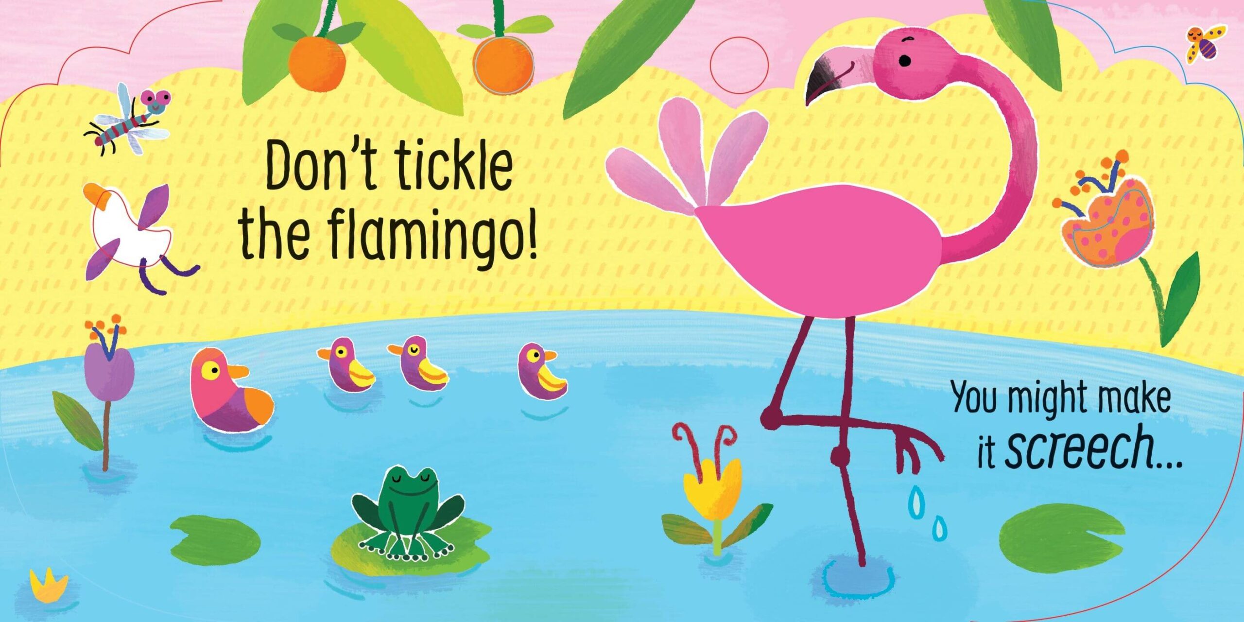 ספר מנגן מישוש וצלילים אל תדגדגו את התנין Usborne