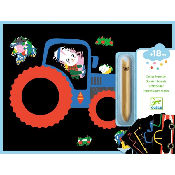 יצירה לקטנטנים חריטה לומדים על רכבים Djeco