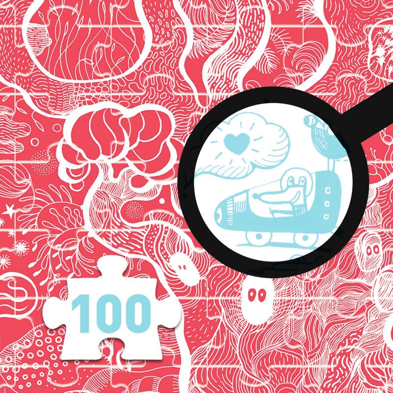 פאזל וויזי קסם בתמונה 100 חלקים עץ מכושף Djeco