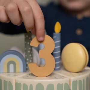עוגת יום הולדת מעץ (כחול) Little Dutch
