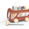 אוטובוס עץ 'הך פטיש' וצעצוע משיכה Speedy Monkey
