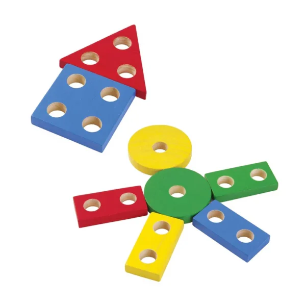 השחלה מיון גיאומטרי צבעוני Plan Toys