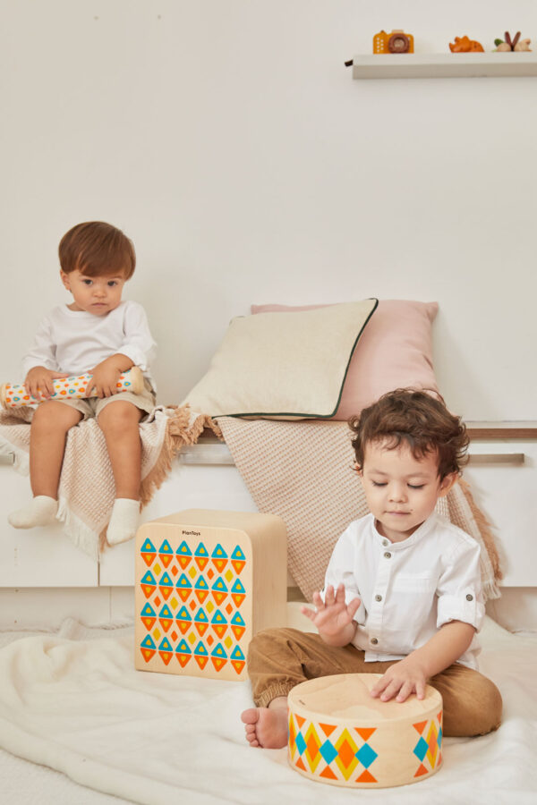 כלי נגינה - תוף מעץ חדש Plan Toys