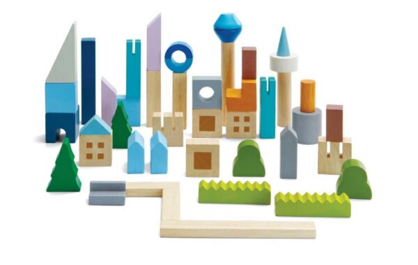 קוביות עיר מעץ Plan Toys