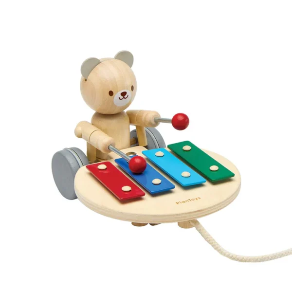 כלי נגינה - דב מוזיקלי נגרר Plan toys