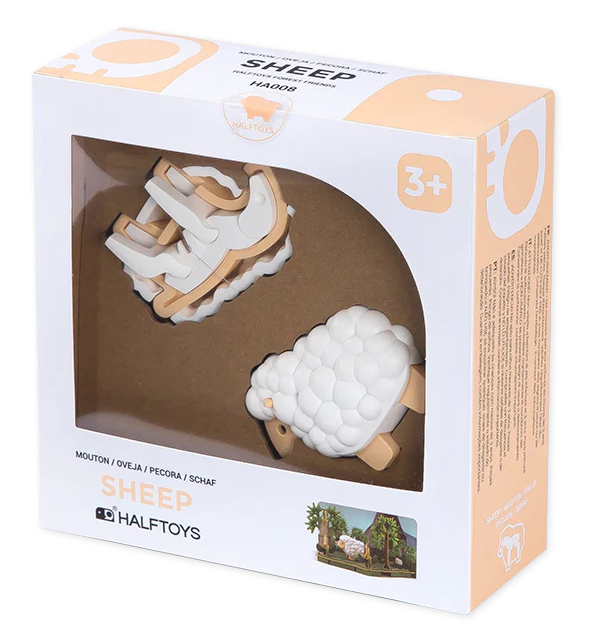 הרכבה כבשה מגנטי עם שלד וסביבת מחיה 3D Halftoys
