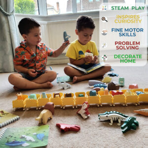 הרכבה דינוזאור גוזאורוס מגנטי עם שלד Halftoys