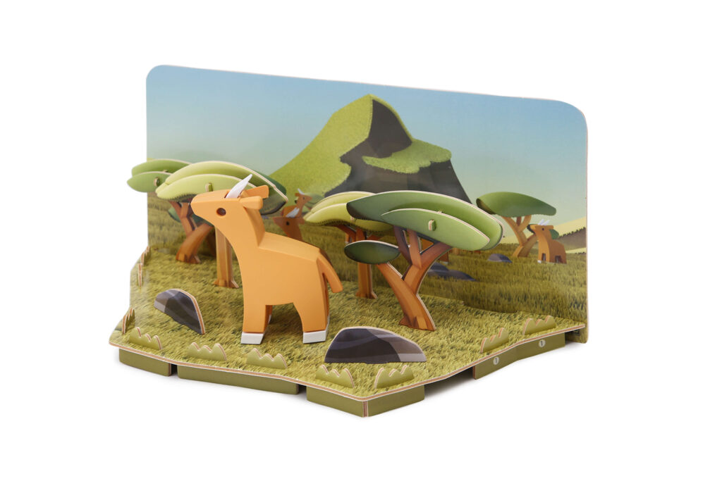 הרכבה אימפלה מגנטי עם שלד וסביבת מחיה 3D Halftoys