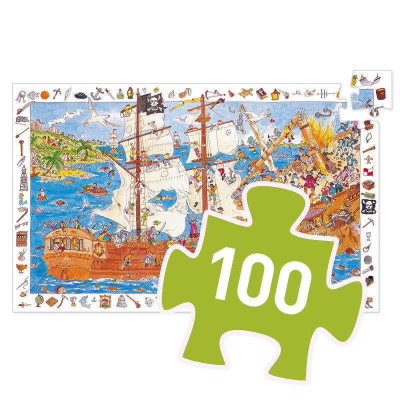 פאזל מסגרת הבחנה 100 פיראטים Djeco