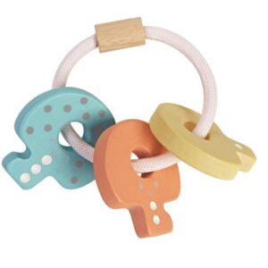 רעשן מפתחות מעץ לתינוקות - פסטל - PlanToys Plan Toys