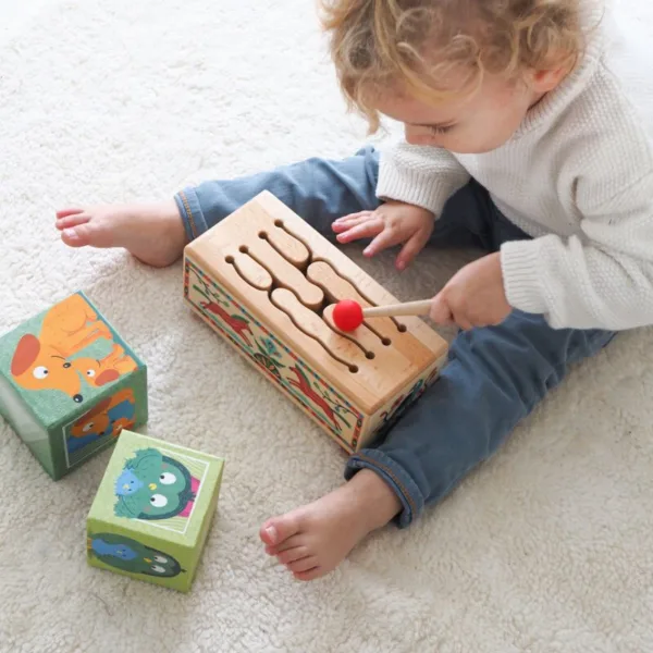 כלי נגינה - תוף תהודה מעץ לילדים - אניממבו (Animambo) Djeco