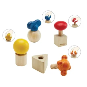 משחק הברגות מעץ Plan Toys