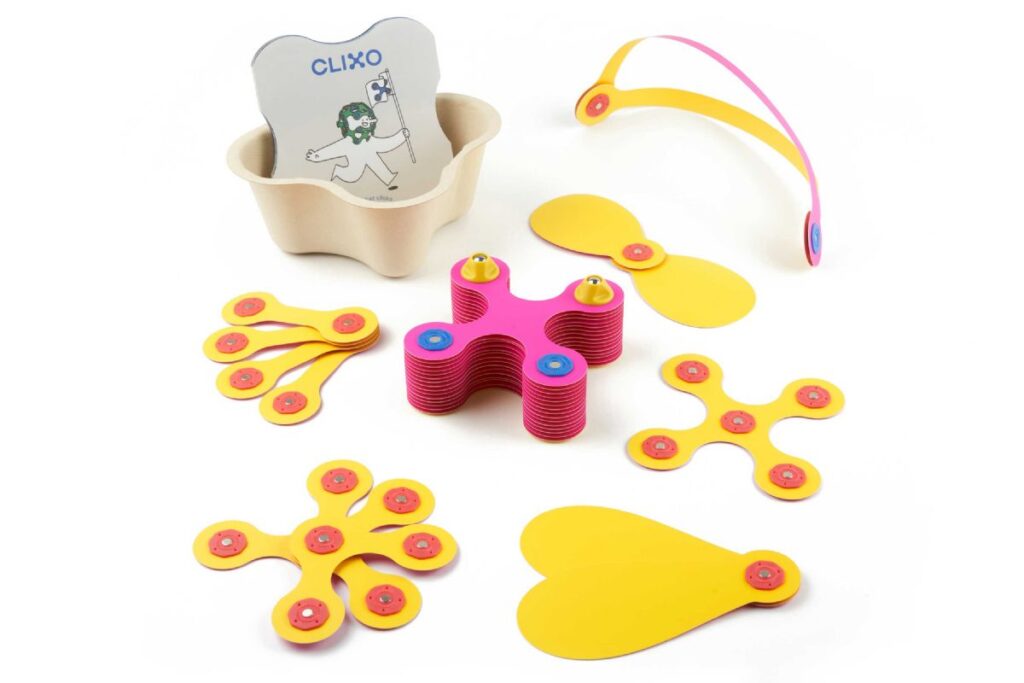 קליקסו Clixo ערכת 30 חלקים מגנטיים ורוד צהוב