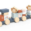 רכבת השחלה מעץ עם קוביות 'קוף' Speedy Monkey
