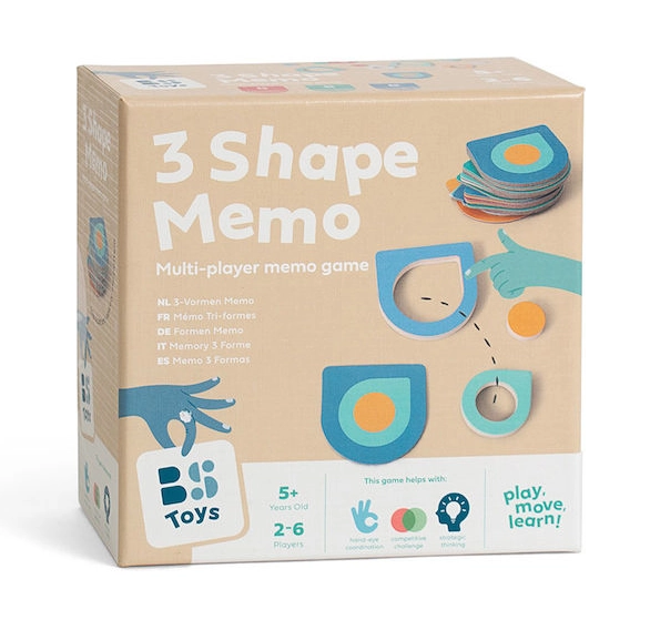 משחק הבחנה וזריזות צורות מעץ BS Toys