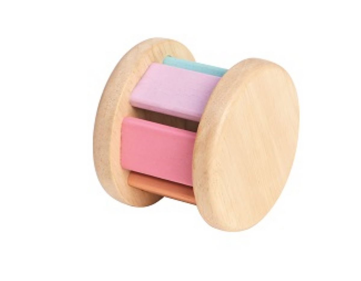 רעשן מתגלגל מעץ פסטל Plan Toys