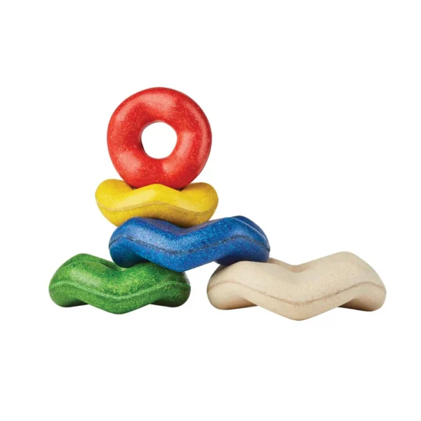 מגדל גלים צבעוני מעץ Plan Toys