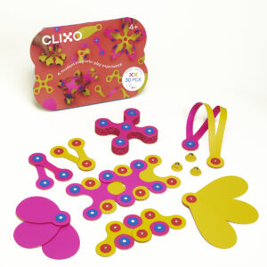 קליקסו Clixo ערכת 30 חלקים מגנטיים ורוד צהוב