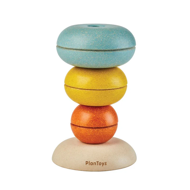 מגדל טבעות קעריות השחלה מעץ Plan Toys