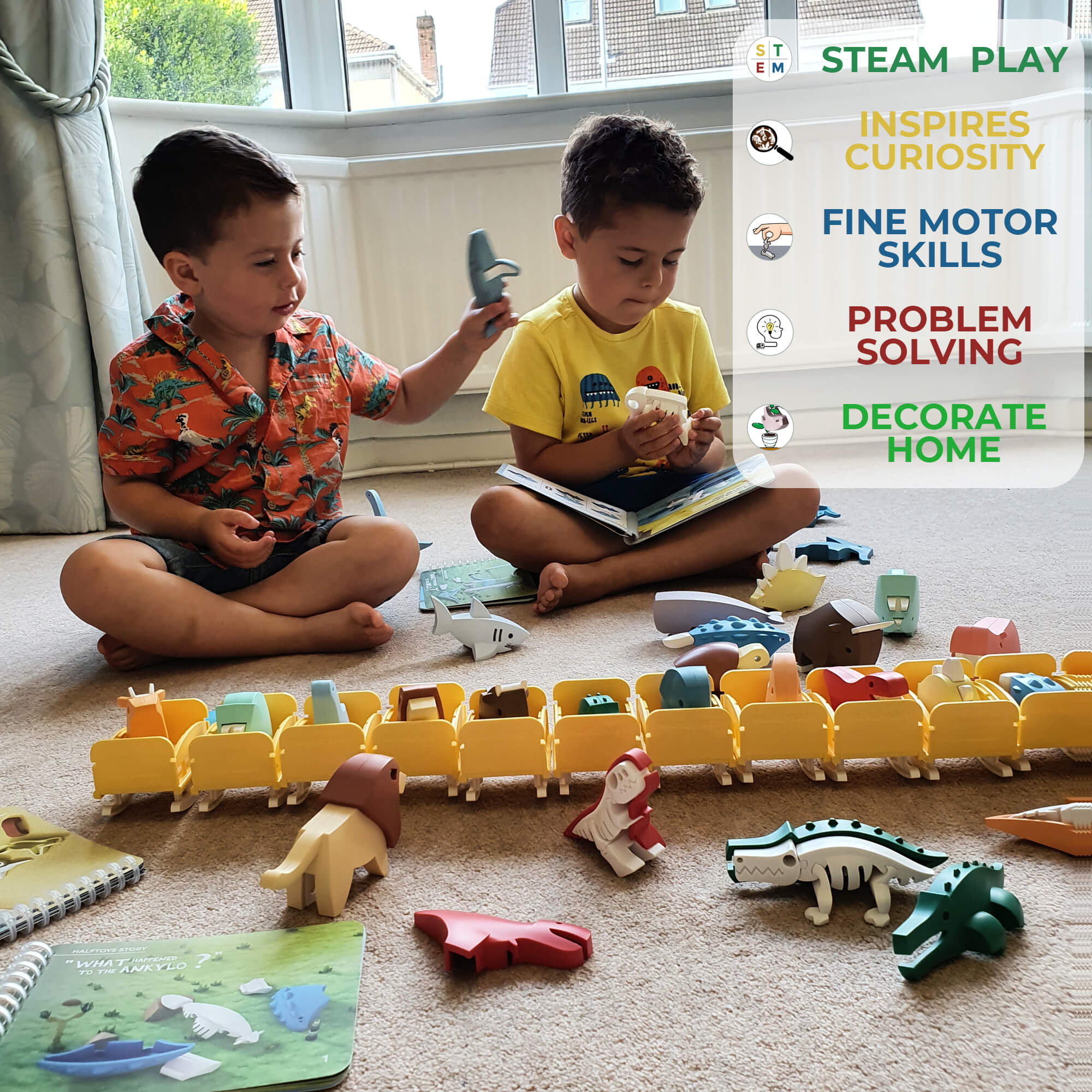 הרכבה דג שמש מגנטי עם שלד Halftoys