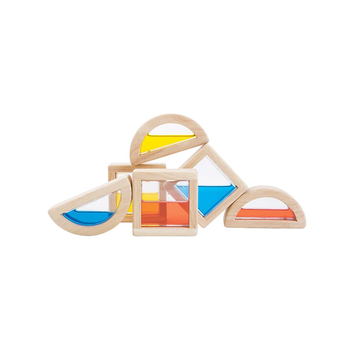 קוביות מים צבעוניות מעץ Plan Toys