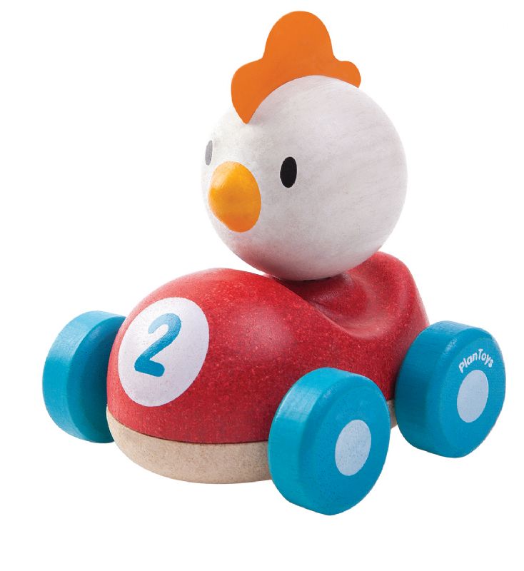 מכונית מירוץ תרנגולת Plan Toys